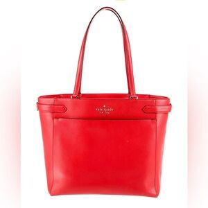 Kate Spade Staci Laptop Tote Gazpacho Red Leather NWOT